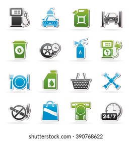 Gas Station Services Icons  - vector icon set
