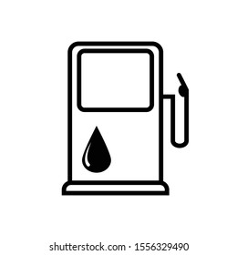 gas station sign  - black vector icon. symbol of gas station