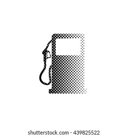 gas station sign - black vector icon;  halftone illustration