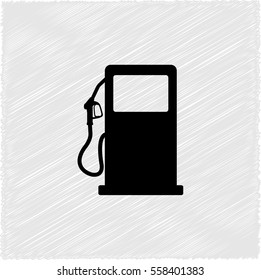 gas station sign  - black vector icon