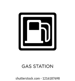Gas station sign icon. Gas station sign symbol design from Traffic signs collection. Simple element vector illustration on white background.