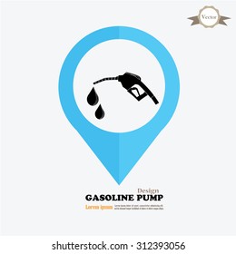 Gas Station sign. Gas station sign with map pointer on gray background.vector illustration.