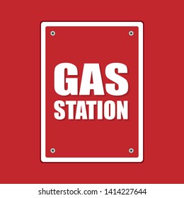 Gas station sign. road sign
