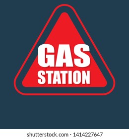 Gas station sign. road sign