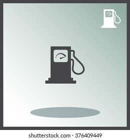 Gas station sign with tachometer - vector icon.