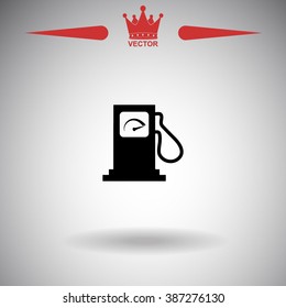 Gas station sign with tachometer - vector icon.
