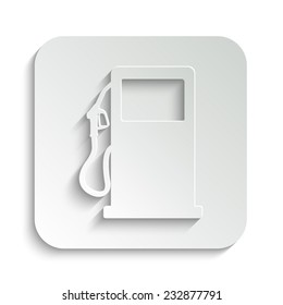 gas station sign  - vector icon with shadow on a grey button