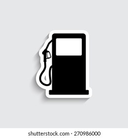 gas station sign - vector icon