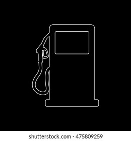 gas station sign  - white vector icon