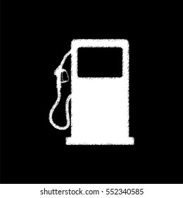 gas station sign  - white vector icon
