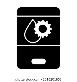 Gasolinera con colecciones de iconos simples