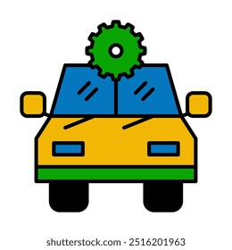 Posto de gasolina com simples coleções de ícones