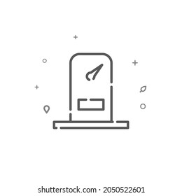 Gas station simple vector line icon. Building symbol, pictogram, sign isolated on white background. Editable stroke. Adjust line weight.