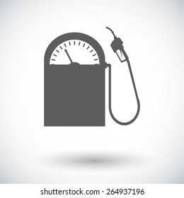 Gas station. Single flat icon on white background. Vector illustration.