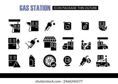diseño sólido del Vector del icono negro de la gasolinera bueno para el Sitio web y el App móvil