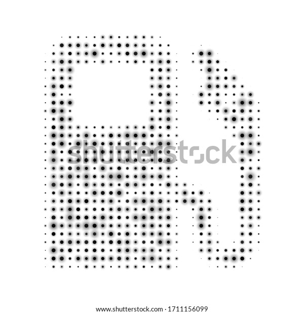 The gas station symbol filled with black\
dots. Vector illustration on white\
background