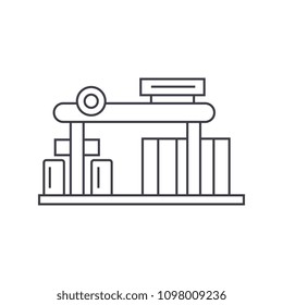 Gas station thin line icon concept. Gas station linear vector sign, symbol, illustration.