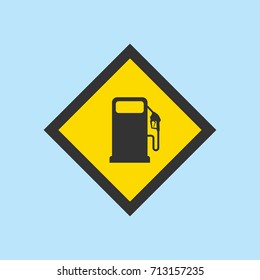 gas station in traffic sign