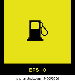 Gas station vector black icon. Isolated illustration. Business picture.
