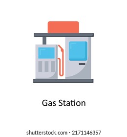 Gas Station  vector flat icon for web isolated on white background EPS 10 file