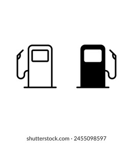 gas station vector icon color editable