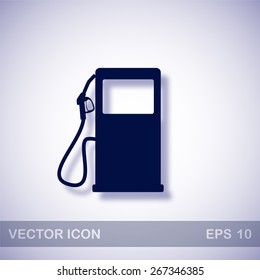 Gas station vector icon - dark blue illustration with blue shadow