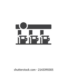 Icono vectorial de la estación de gas. signo plano relleno para concepto móvil y diseño web. Icono de glifo de la gasolinera. Símbolo, ilustración del logotipo. Gráficos vectoriales