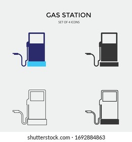gas station vector icon fuel transport