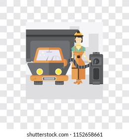 Gas station vector icon isolated on transparent background, Gas station logo concept