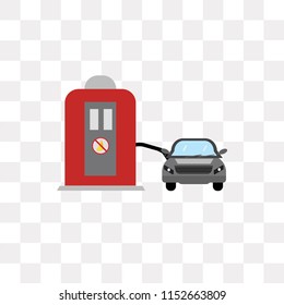 Gas station vector icon isolated on transparent background, Gas station logo concept