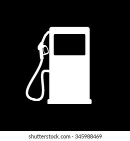 gas station vector icon isolated on black