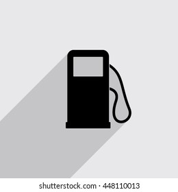 gas station vector icon with long shadow
