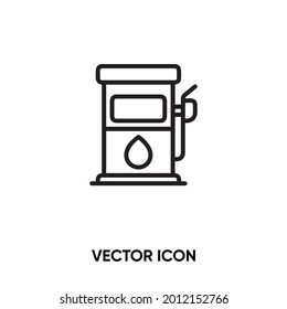 Vektorsymbol der Tankstelle. Moderne, einfache flache Vektorgrafik für Website oder mobile app.Feul und Benzinsymbol, Logo-Illustration. Pixel perfekte Vektorgrafik	