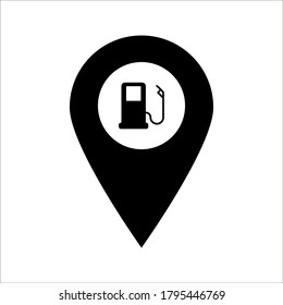 icono del vector de la estación de gas en fondo blanco