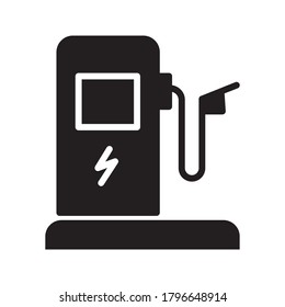 icono del vector de la estación de gas en fondo blanco