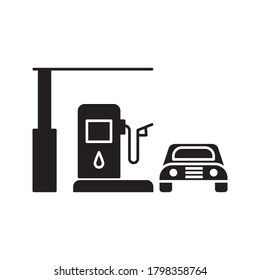 gas station vector icon on white background