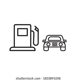 icono del vector de la estación de gas en los pasos de fondo blanco.10