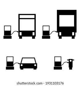 Gas station vector icon on a white background Car logo