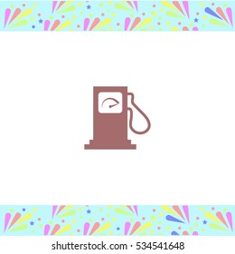 Gas station vector icon on white background. Isolated illustration. Business picture.