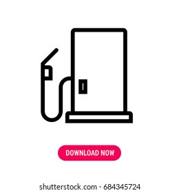 Gas station vector icon, The outlined symbol of oil filling station. Simple, modern flat vector illustration for mobile app, website or desktop app  