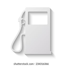 gas station vector icon - paper illustration