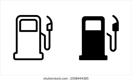 Gas station vector icon set. For web design, app and UI. isolated on white background.