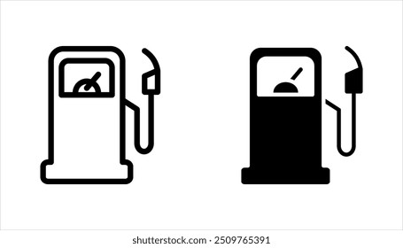 Gas station vector icon set. For web design, app and UI. isolated on white background.
