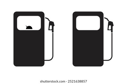 Gas station vector icon set. Gas station icon