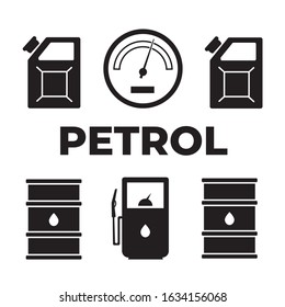 Gas station vector icons set. Petrol icon, car and oil icon