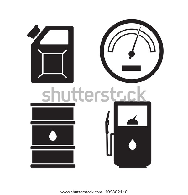 Gas\
station vector icons set. Gas icon, car and oil\
icon