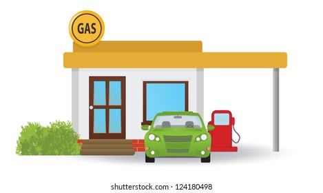 Gas station. Vector illustration