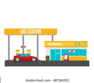 Gas station vector illustration