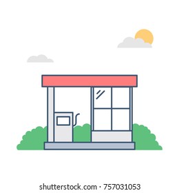 Gas station vector illustration