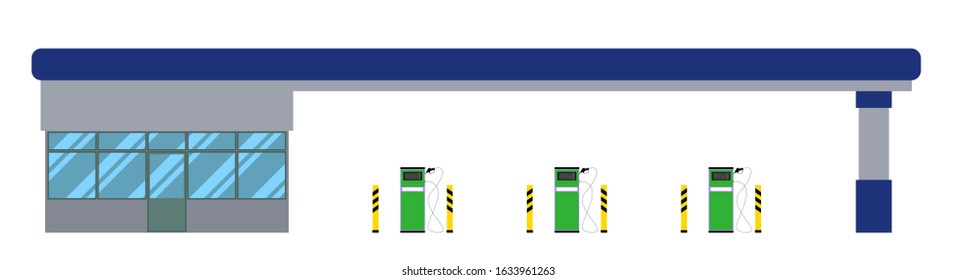 Gas station. Vector illustration. Isolated on a white background.